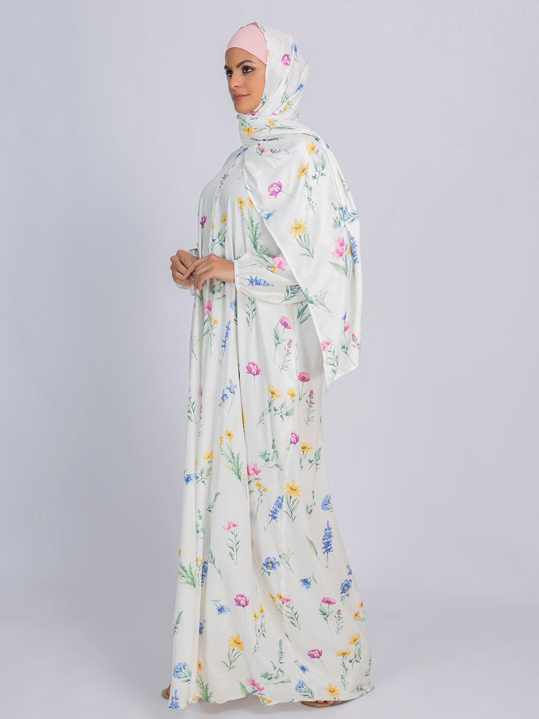 Floral Bliss Modest Prayer gown cum abaya