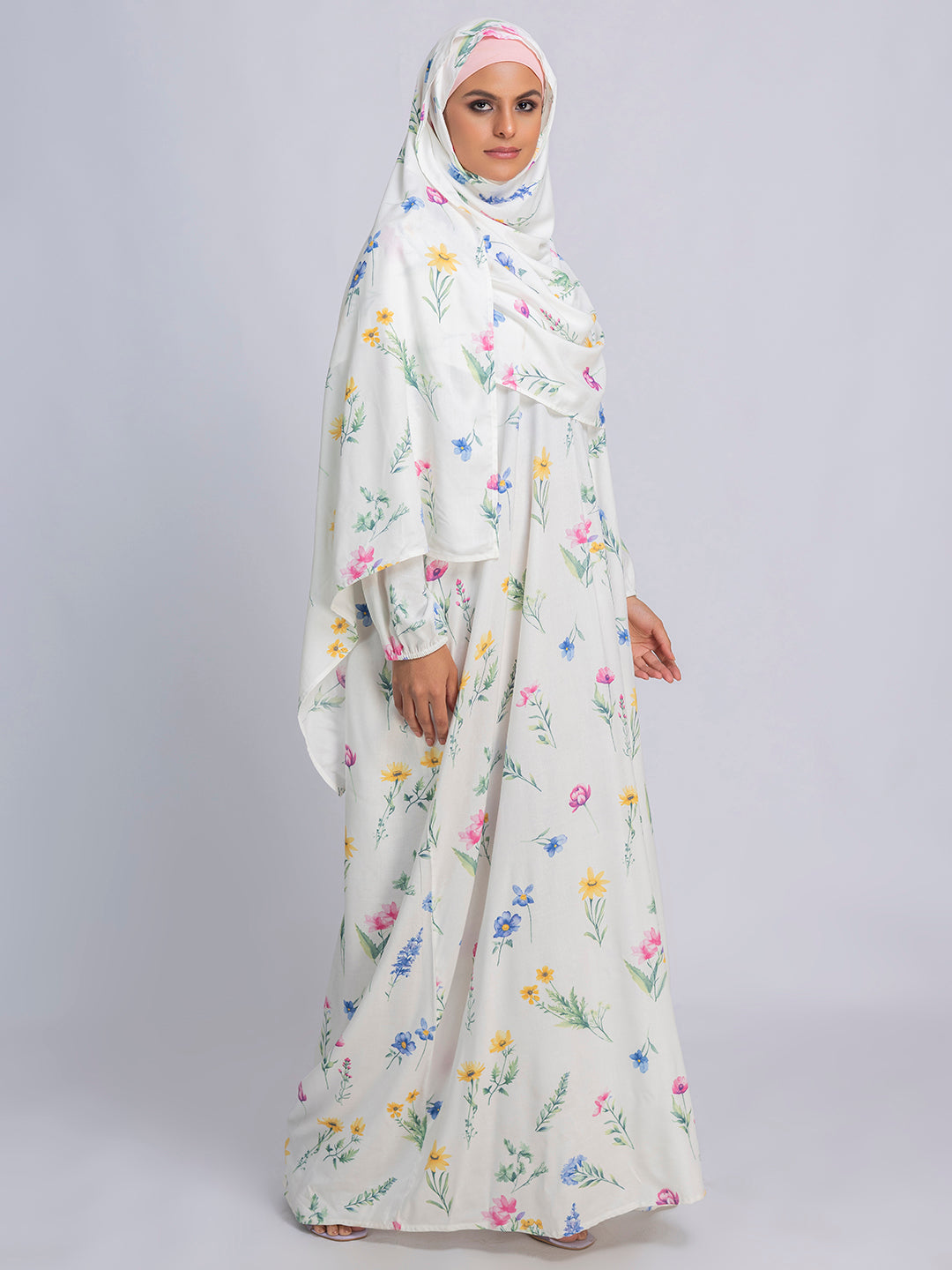 Floral Bliss Modest Prayer gown cum abaya