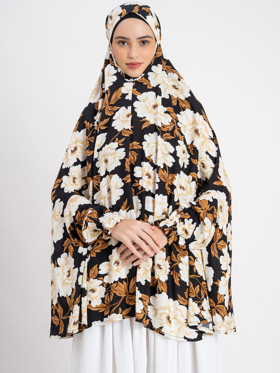 SANASH Collections Floral Printed Long Sleeves Namaz Dupatta
