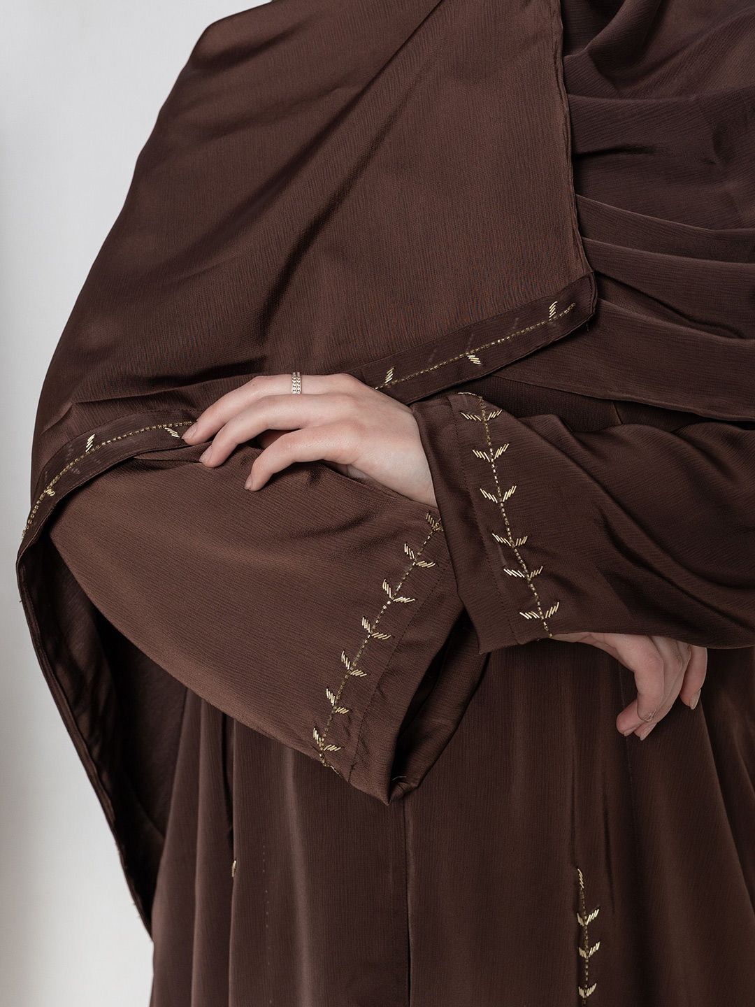 Embroidered Abaya With Scarf