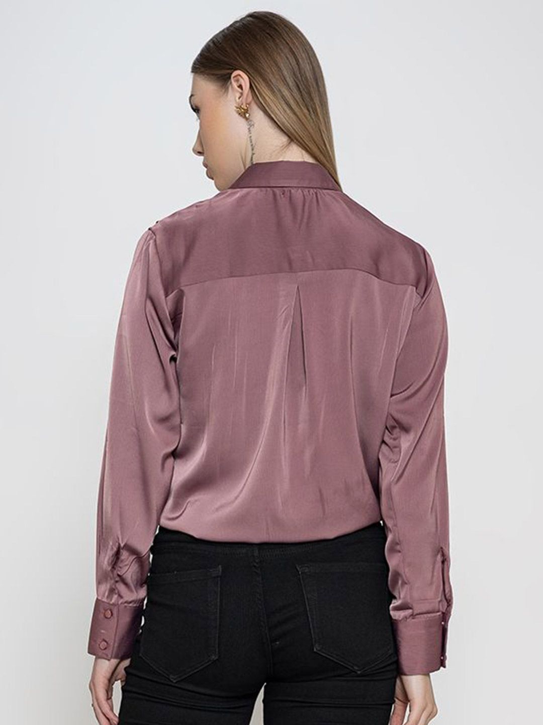 Women Comfort Regular Fit Spread Collar Solid Casual Shirt