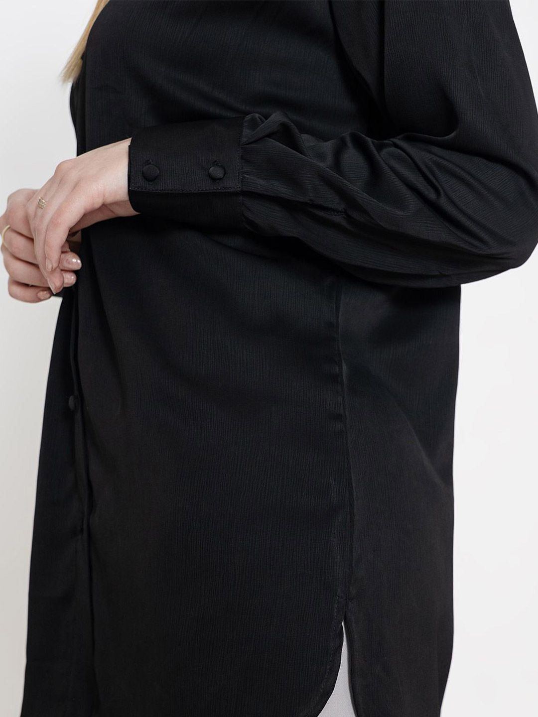 Women Comfort Regular Fit Spread Collar Solid Casual Shirt