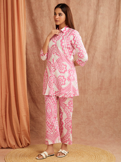 Soft Pink Paisley Co-Ord Set – Classic Meets Contemporary