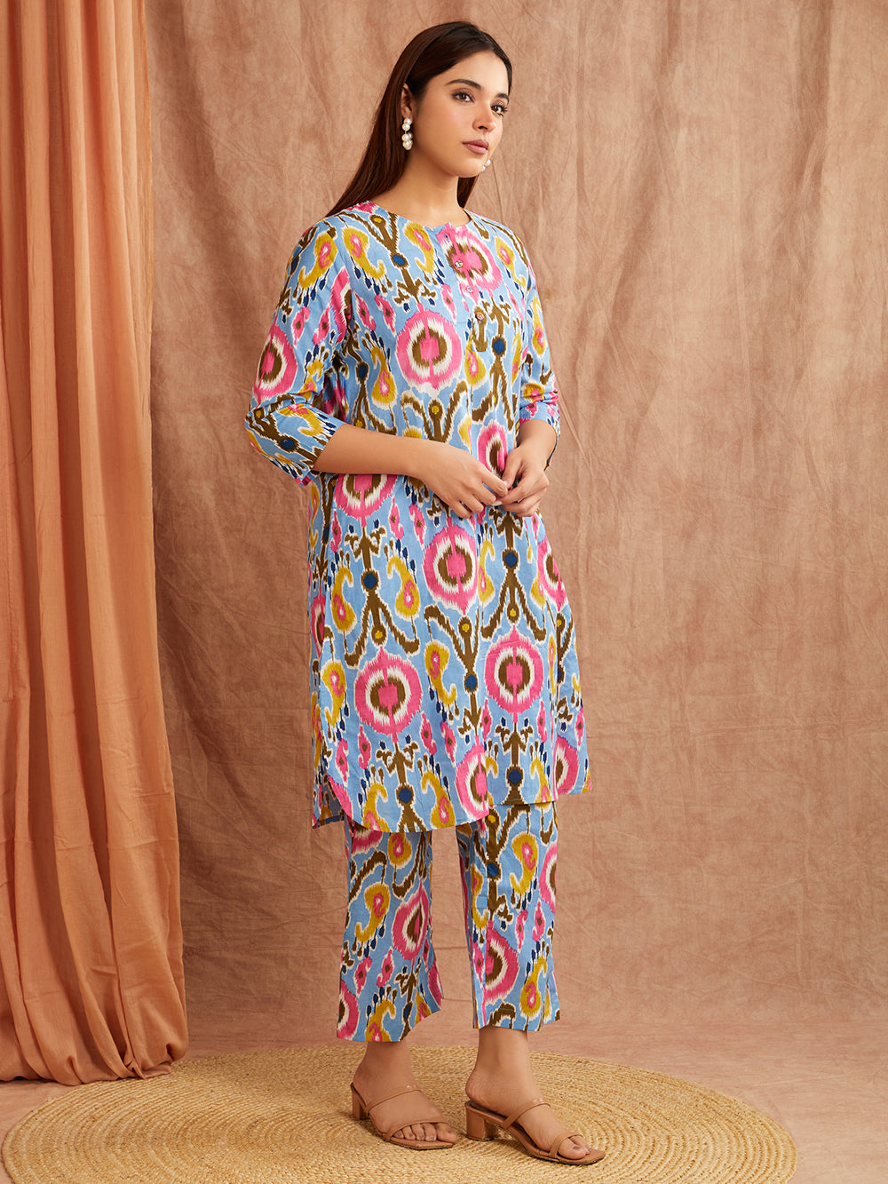 Sky Blue Printed Co-Ord Set – Bold & Breezy Everyday Chic