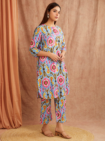 Sky Blue Printed Co-Ord Set – Bold & Breezy Everyday Chic