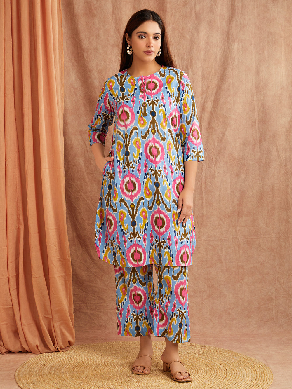Sky Blue Printed Co-Ord Set – Bold & Breezy Everyday Chic