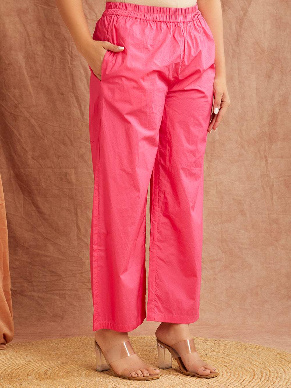 Hot Pink Solid Co-Ord Set – Bold & Minimal Everyday Wear