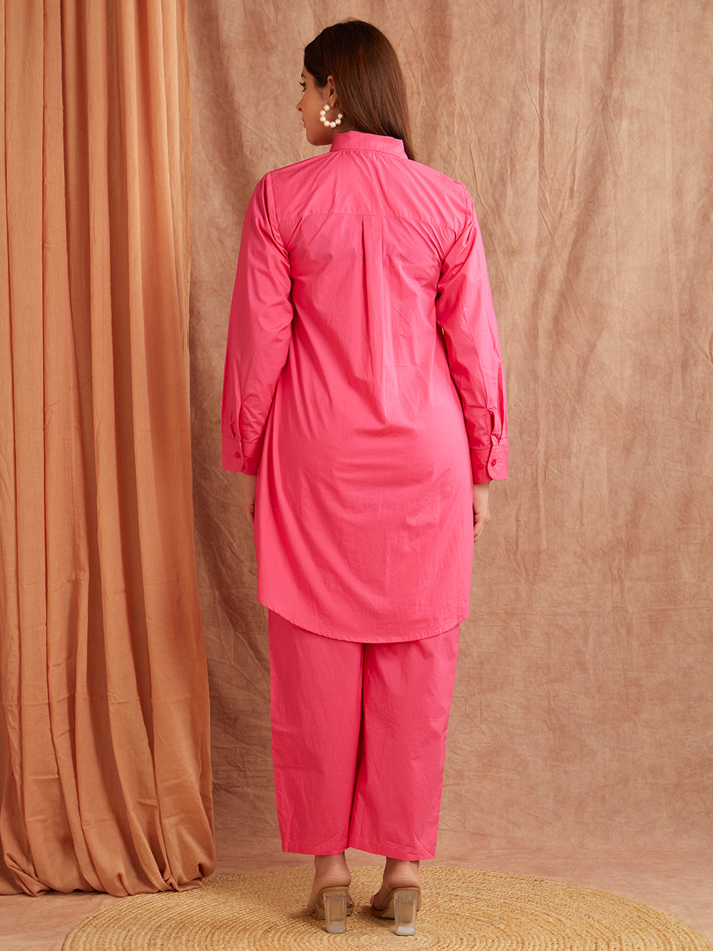 Hot Pink Solid Co-Ord Set – Bold & Minimal Everyday Wear