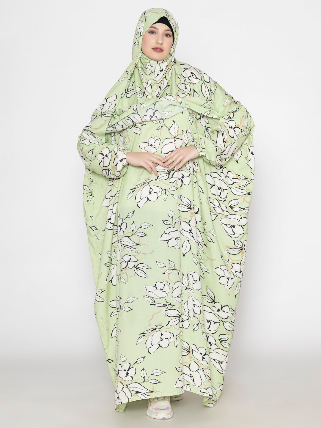 SANASH Collections Printed Round-Neck Burqa