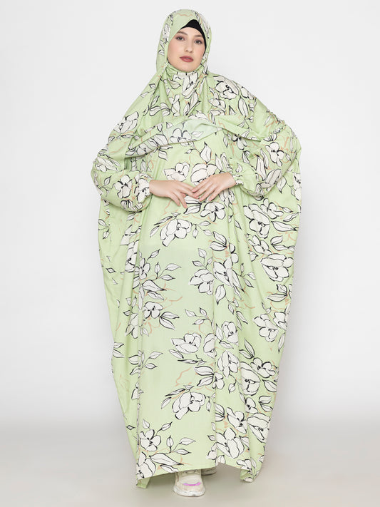 SANASH Collections Printed Round-Neck Burqa