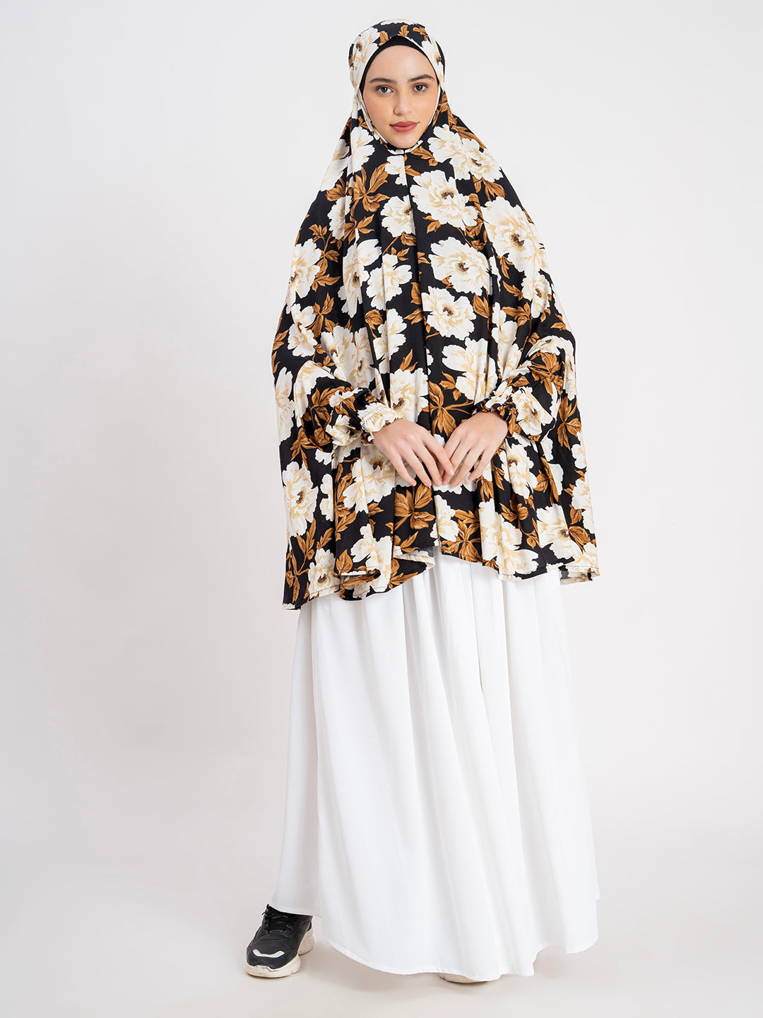 SANASH Collections Floral Printed Long Sleeves Namaz Dupatta