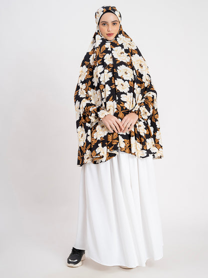 SANASH Collections Floral Printed Long Sleeves Namaz Dupatta