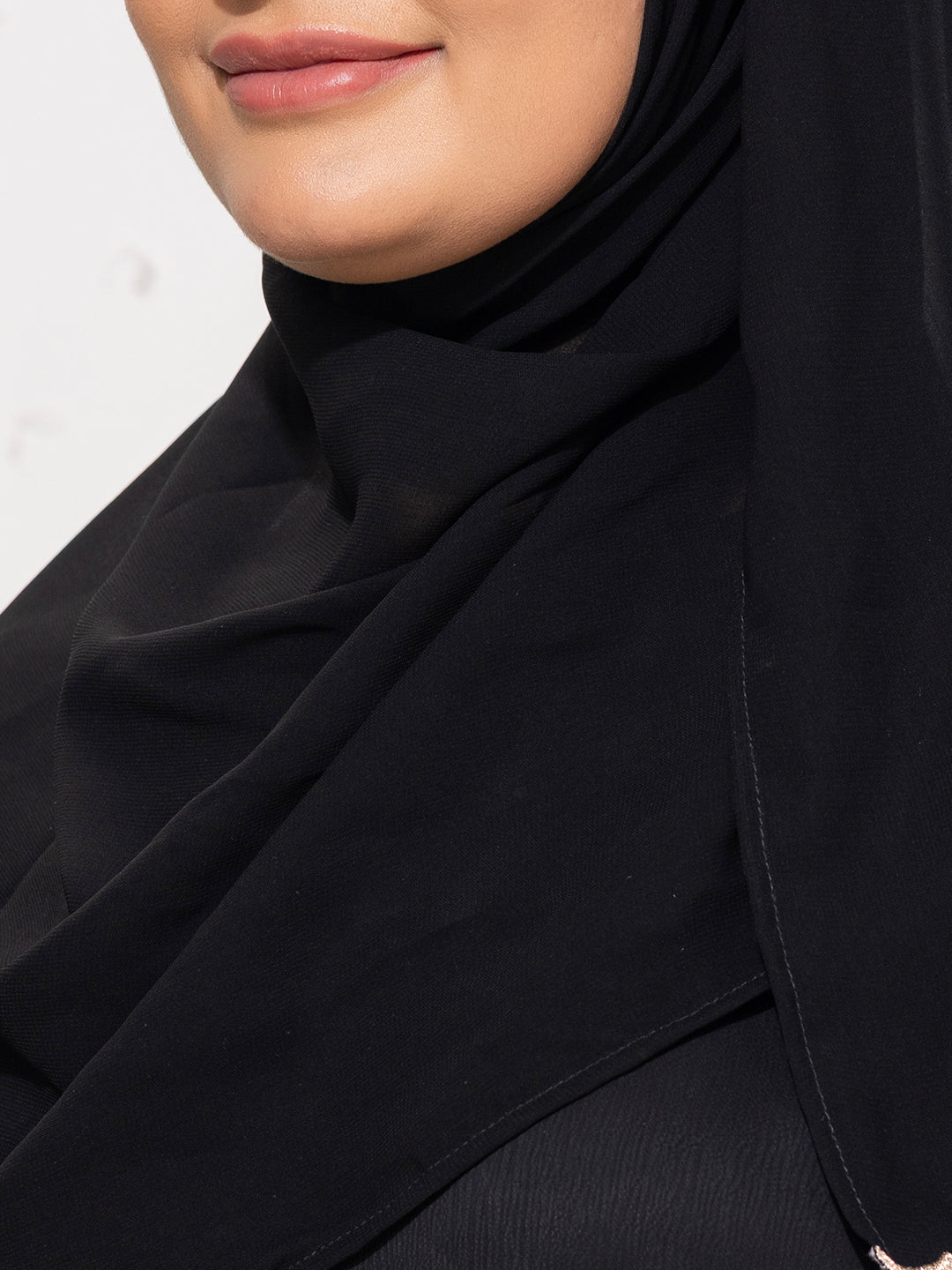 Classic Black Abaya with Golden Embroidered Sleeves