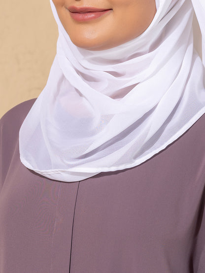 Dusty Mauve Embroidered Abaya with Scallop Detailing