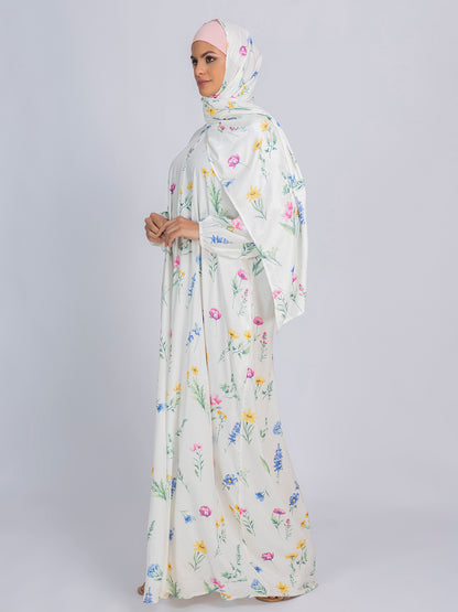 Floral Bliss Modest Prayer gown cum abaya