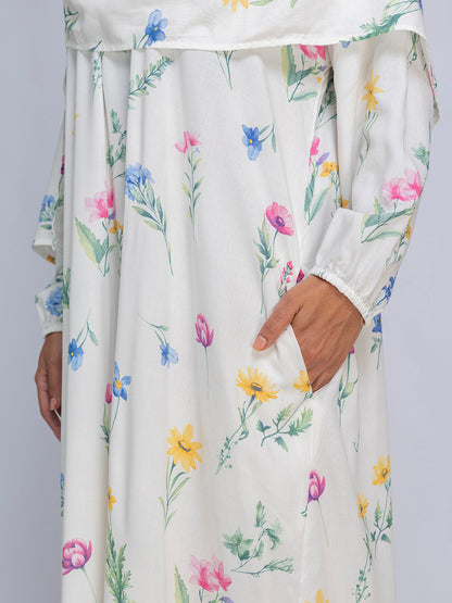 Floral Bliss Modest Prayer gown cum abaya