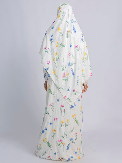 Floral Bliss Modest Prayer gown cum abaya