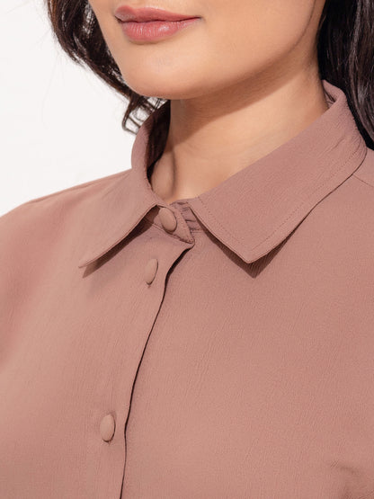 Modest Button-Down Tunic Set – Rosewood