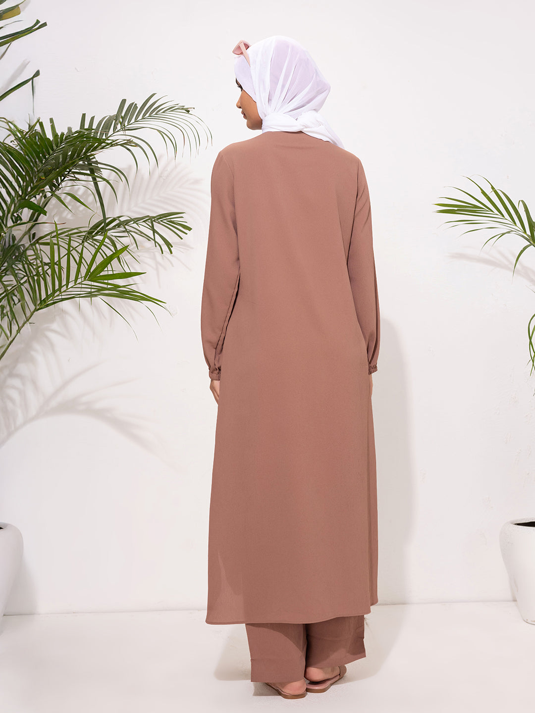Modest Button-Down Tunic Set – Rosewood