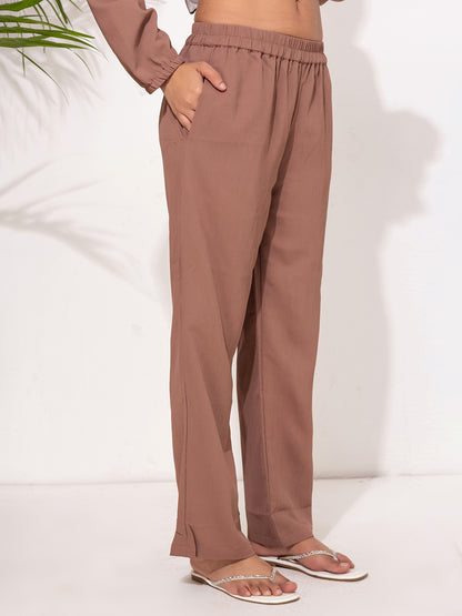 Modest Button-Down Tunic Set – Rosewood