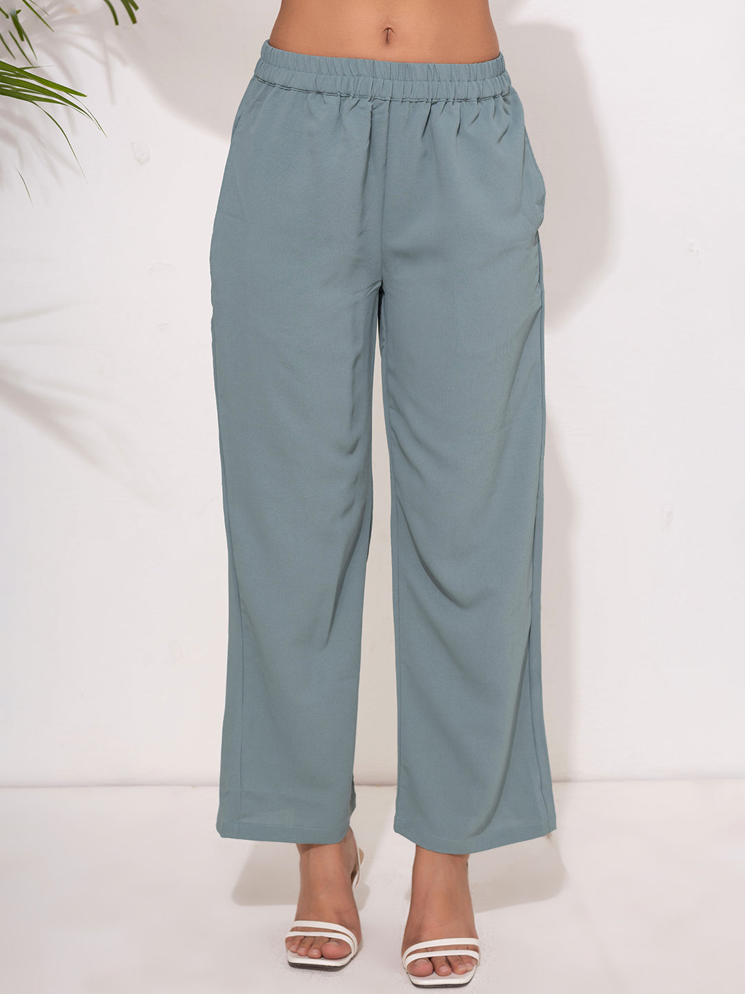 Pastel Teal Button-Down Modest Set