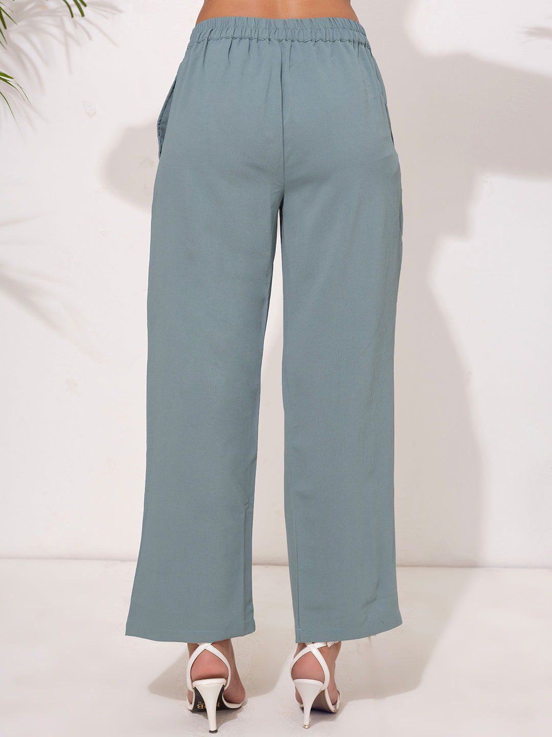 Pastel Teal Button-Down Modest Set