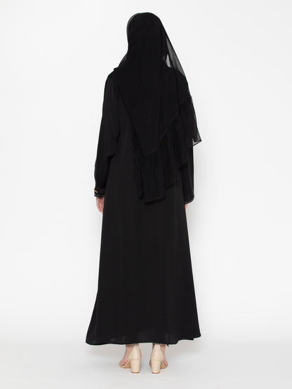 SANASH Collections Striped Abaya Burqa With Scarf