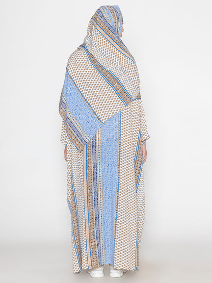 SANASH Collections Printed  Burqa With Scarf