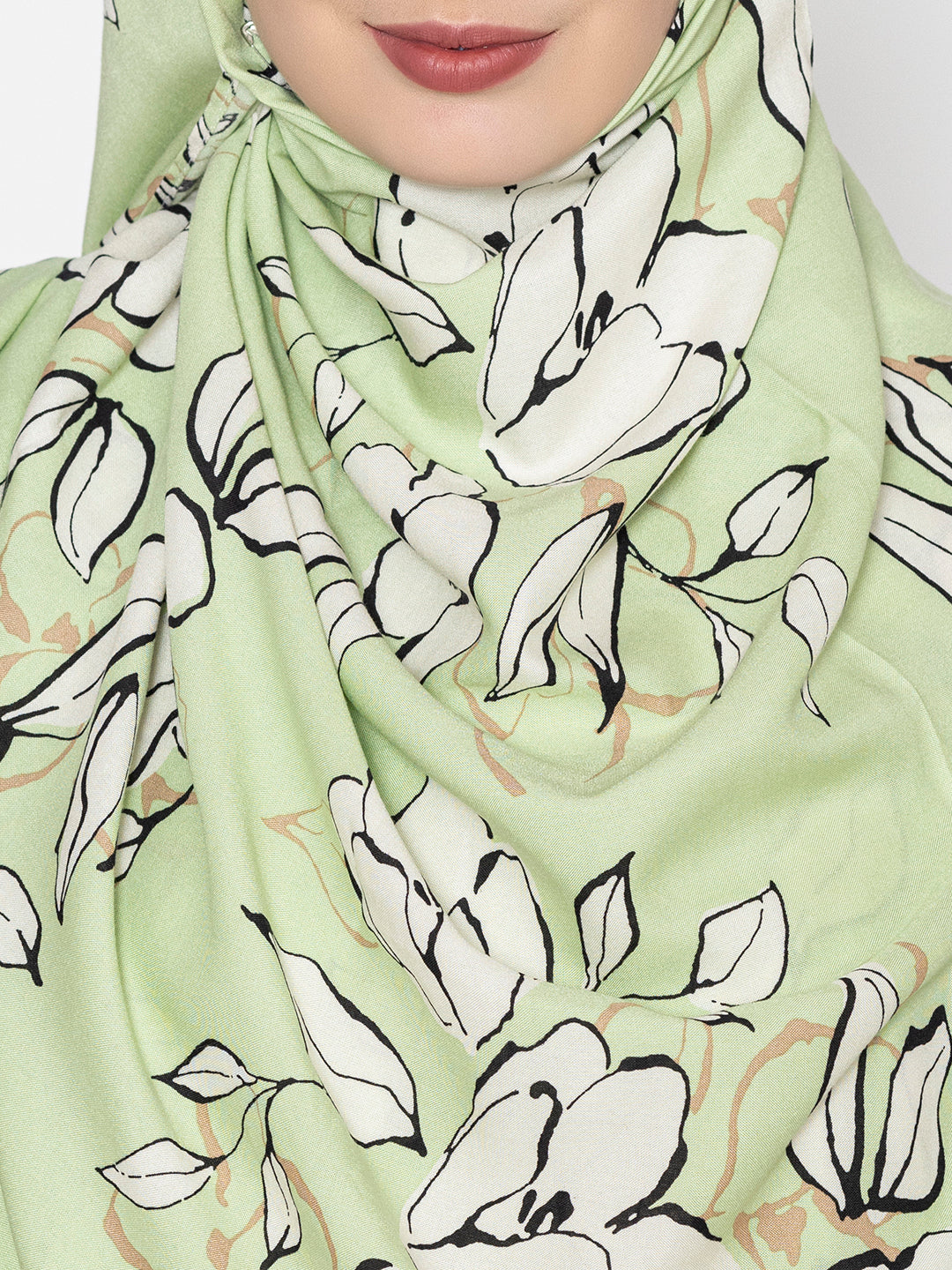 SANASH Collections Printed Round-Neck Burqa