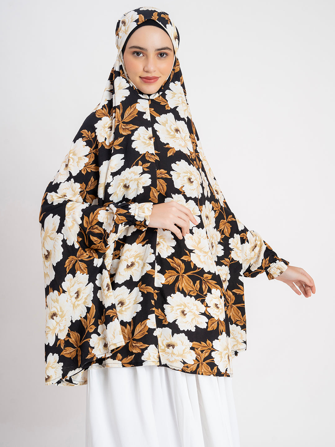 SANASH Collections Floral Printed Long Sleeves Namaz Dupatta