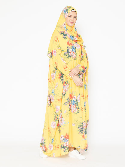 SANASH Collections Printed Burqa With Scarf
