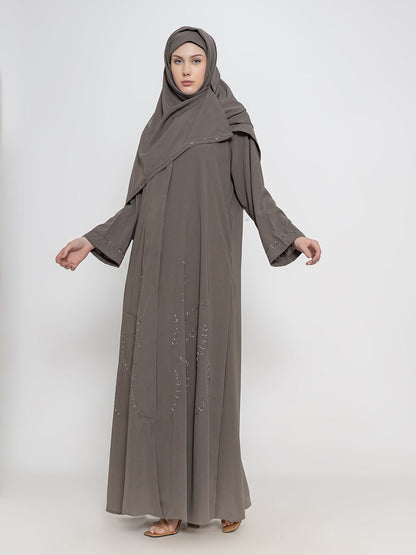 Women Embroidered Abaya With Scarf