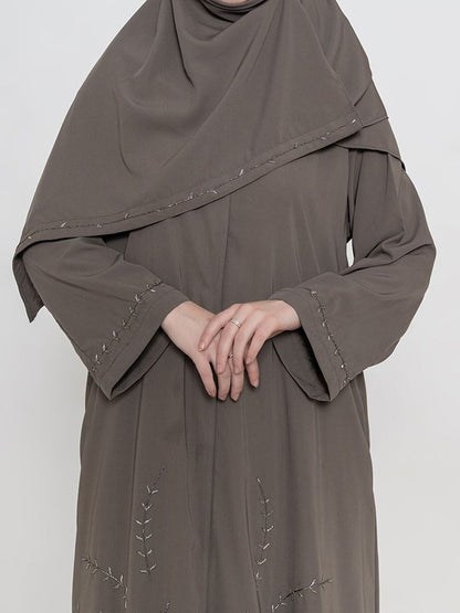 Women Embroidered Abaya With Scarf