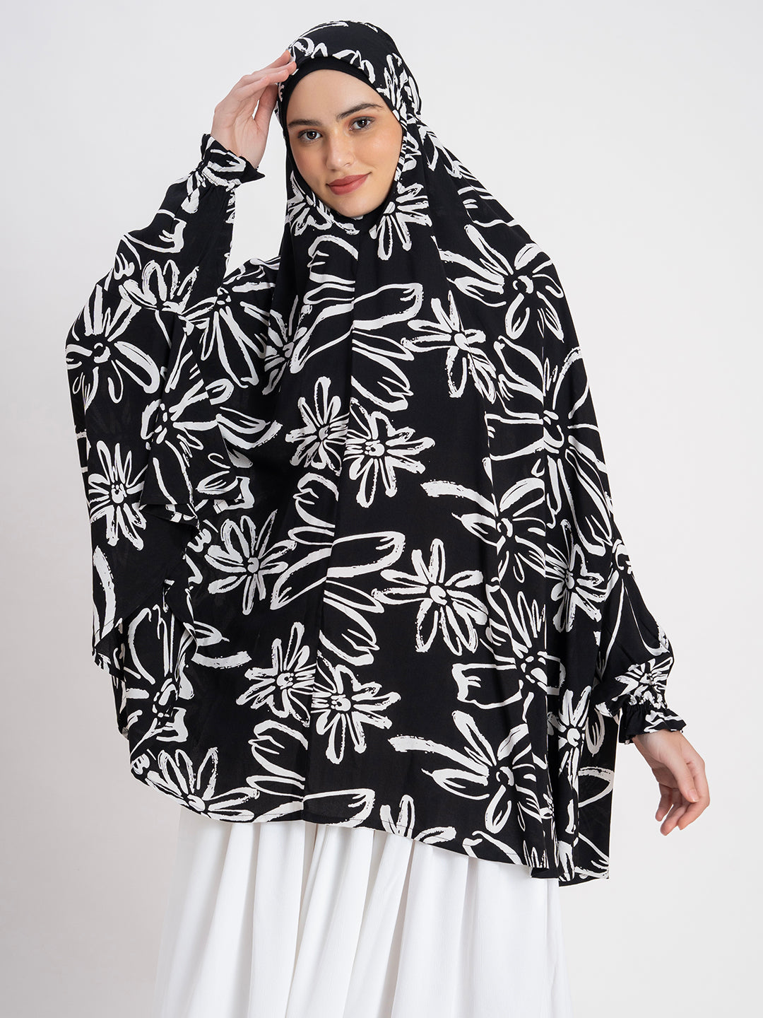 SANASH Collections Floral Printed Long Sleeves Namaz Dupatta