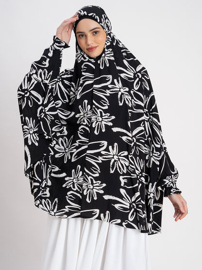 SANASH Collections Floral Printed Long Sleeves Namaz Dupatta
