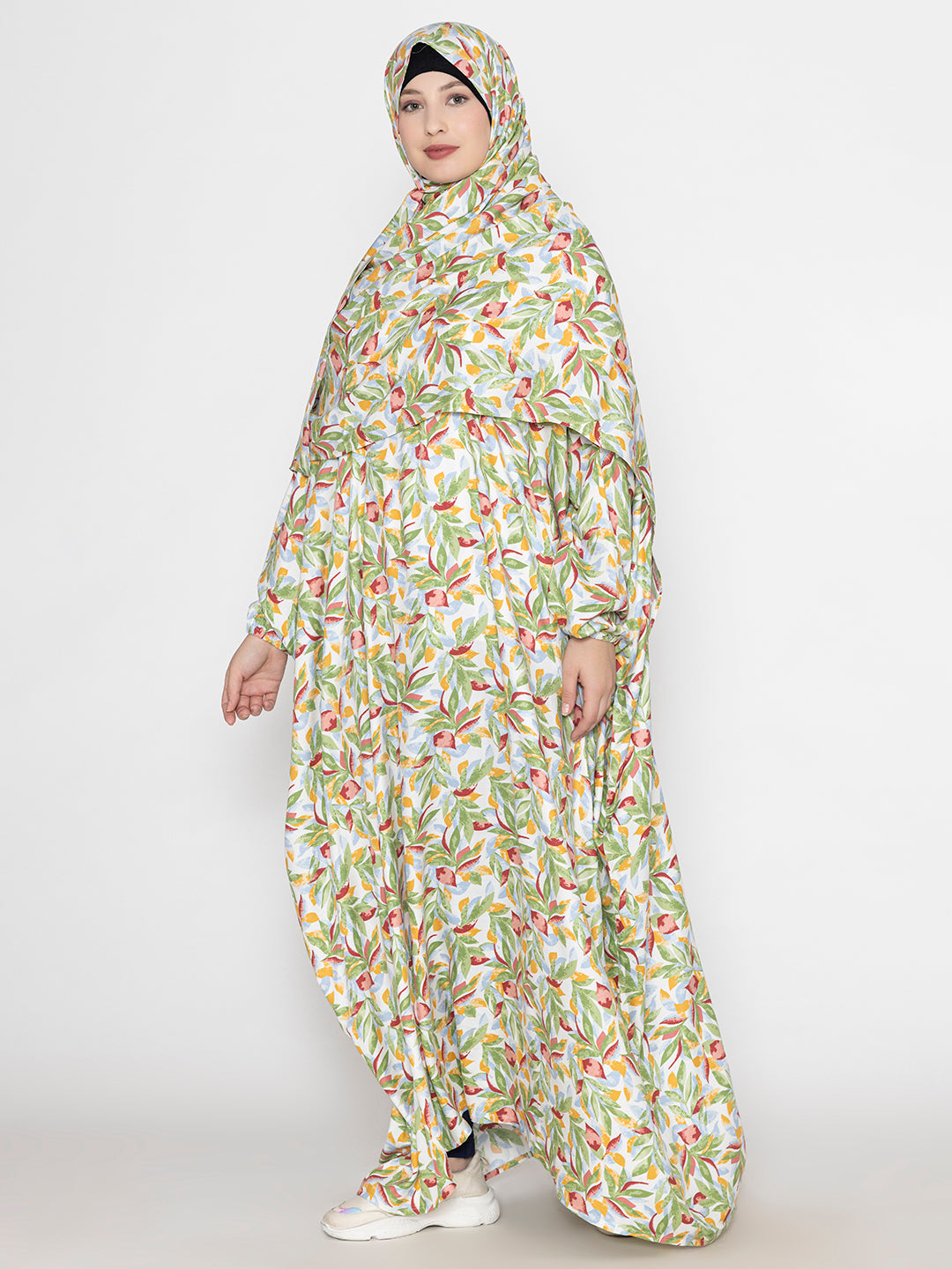SANASH Collections Printed With Zip Closure Round Neck Burqa