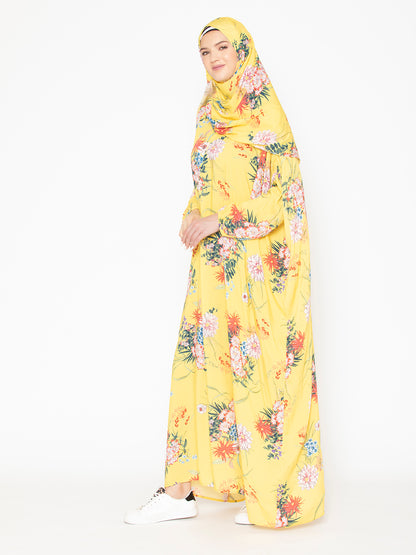 SANASH Collections Printed Burqa With Scarf