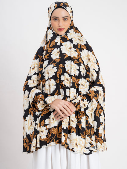 SANASH Collections Floral Printed Long Sleeves Namaz Dupatta