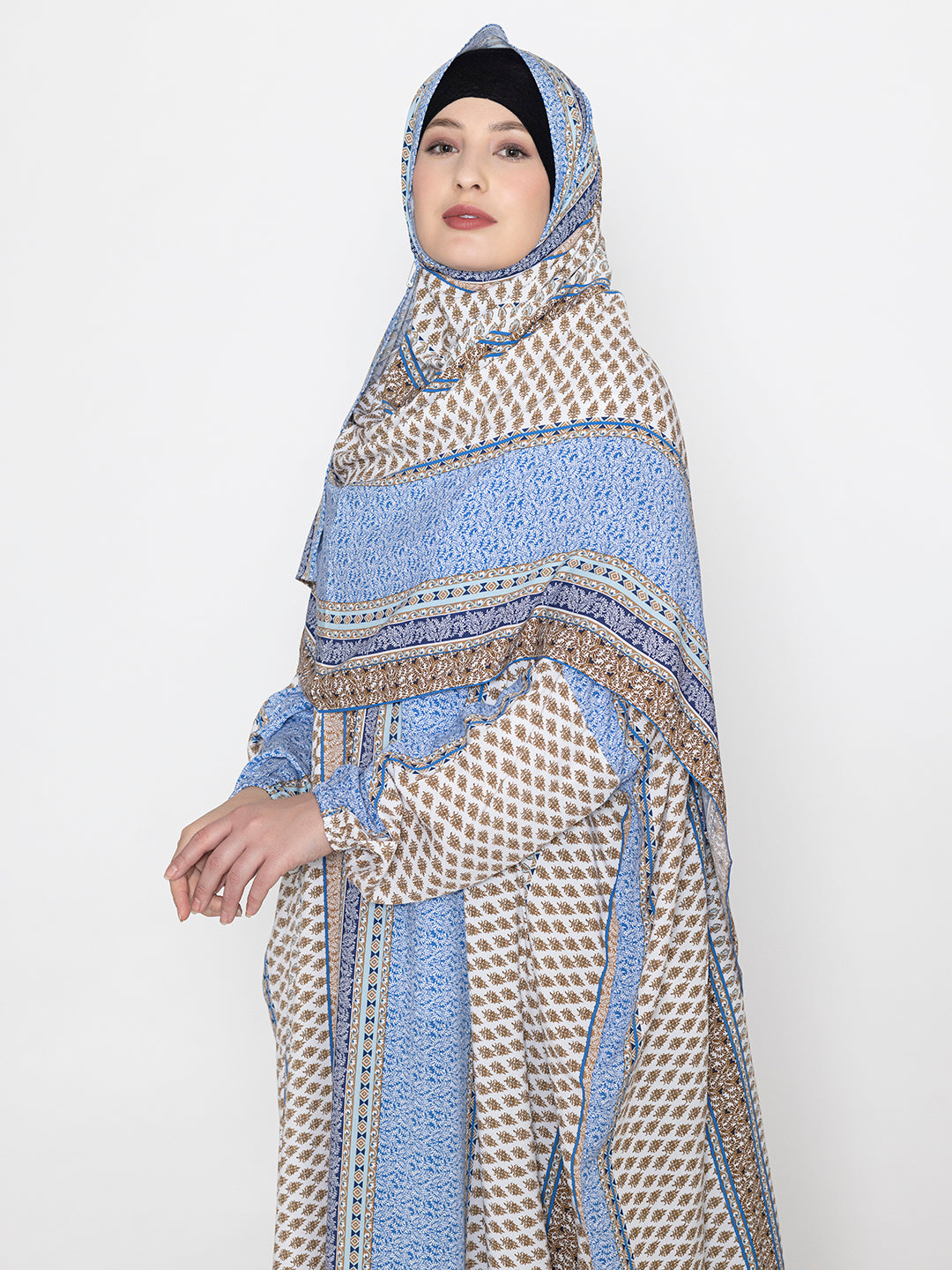SANASH Collections Printed  Burqa With Scarf