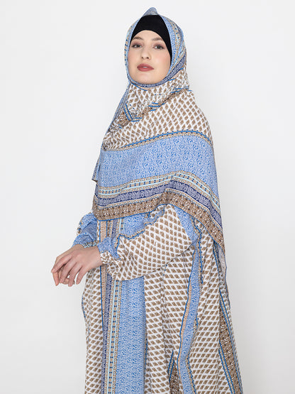 SANASH Collections Printed  Burqa With Scarf