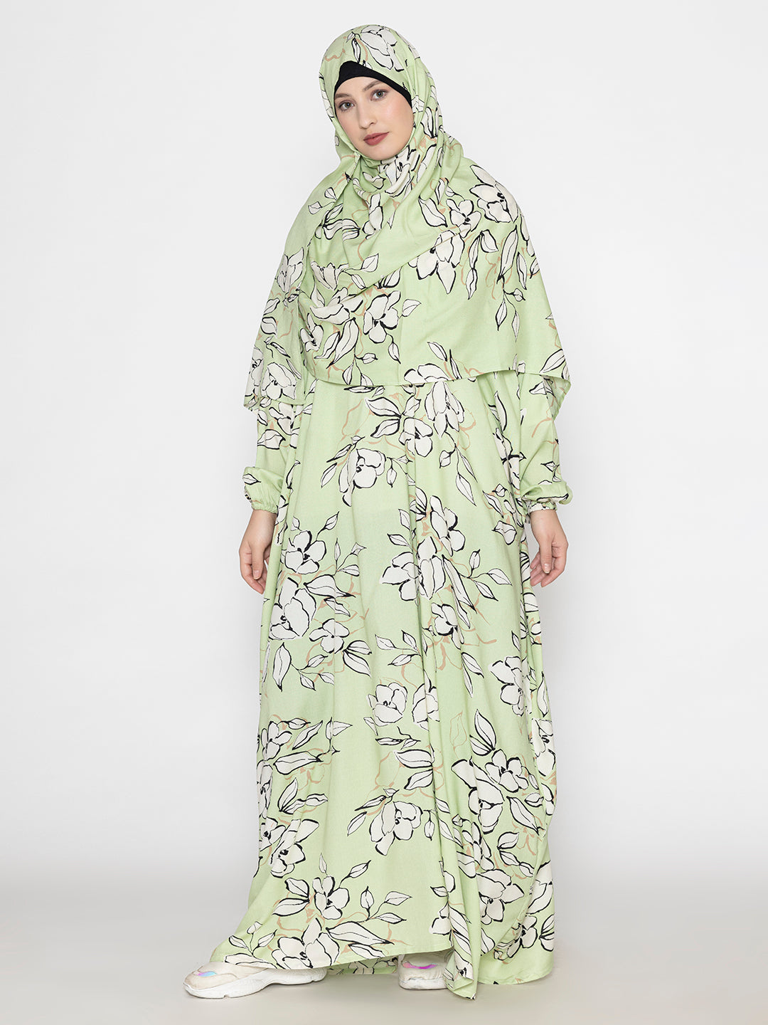 SANASH Collections Printed Round-Neck Burqa
