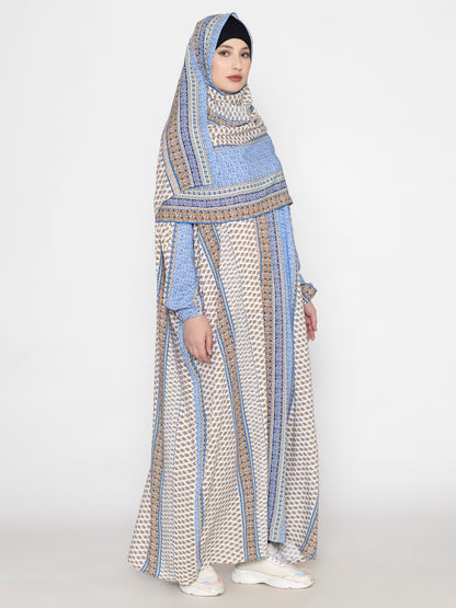SANASH Collections Printed  Burqa With Scarf