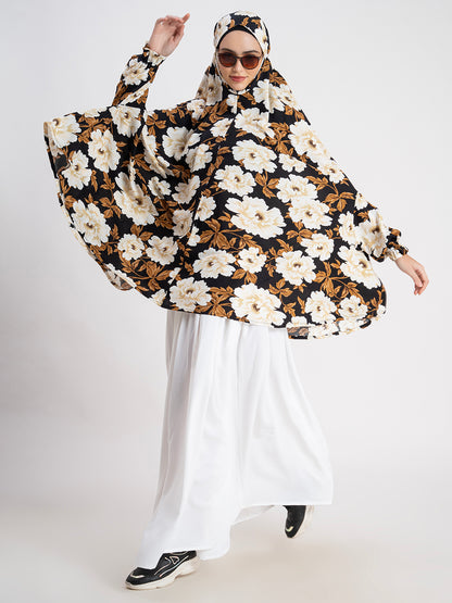 SANASH Collections Floral Printed Long Sleeves Namaz Dupatta