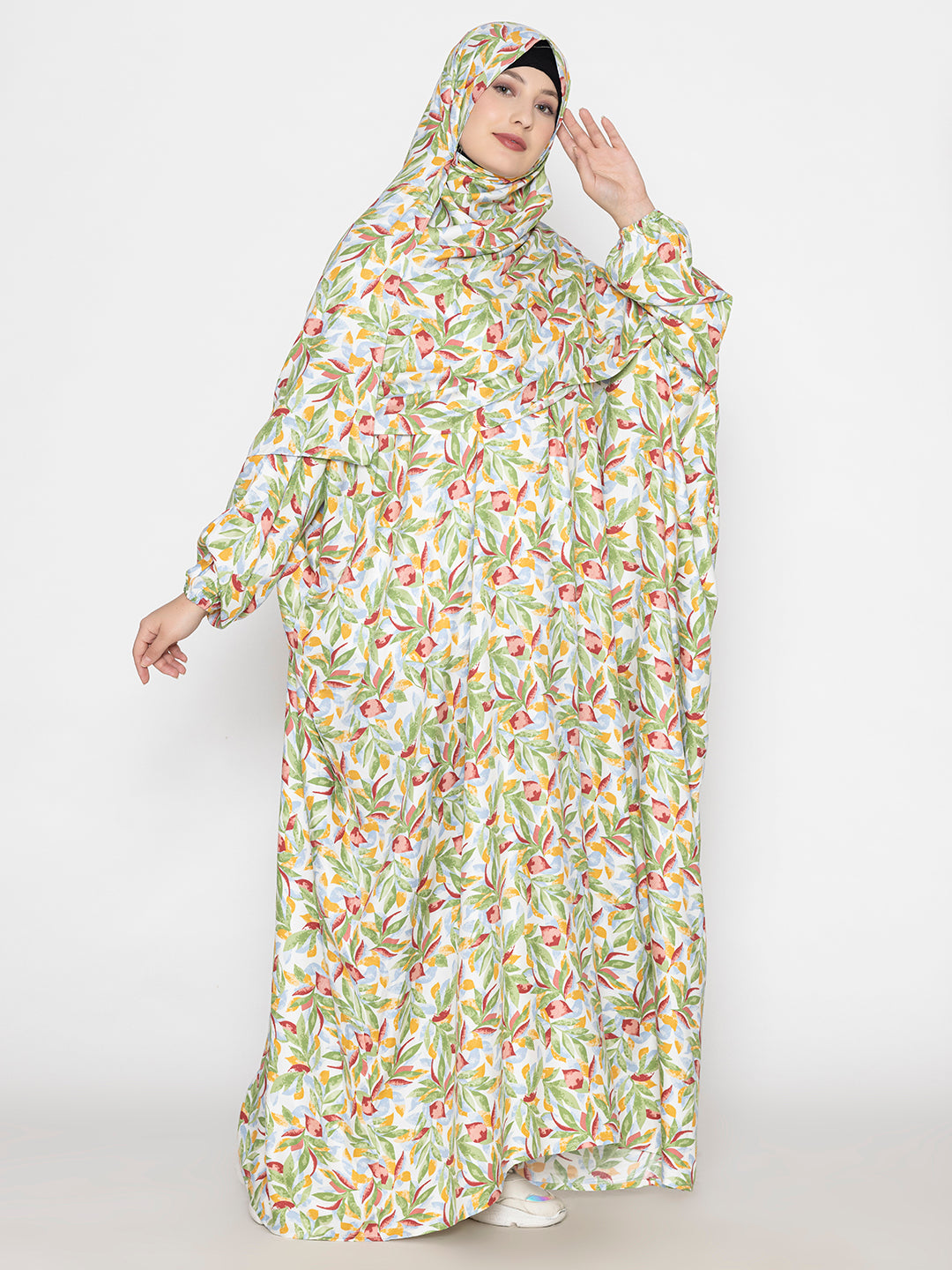 SANASH Collections Printed With Zip Closure Round Neck Burqa