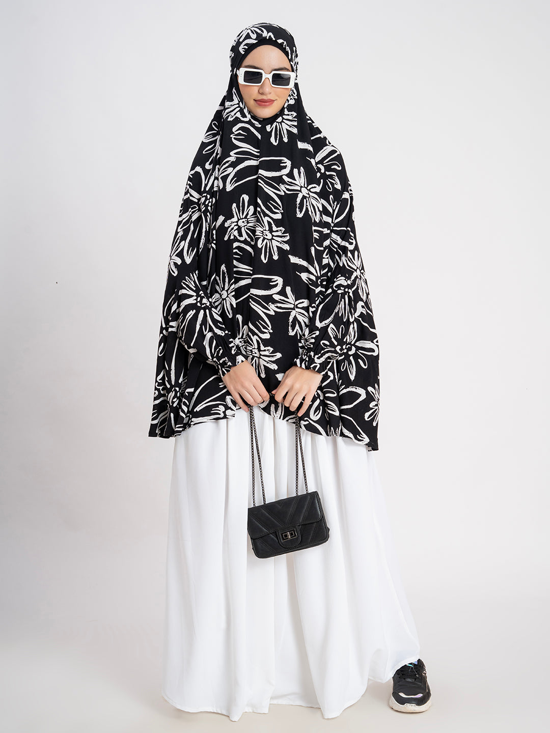 SANASH Collections Floral Printed Long Sleeves Namaz Dupatta