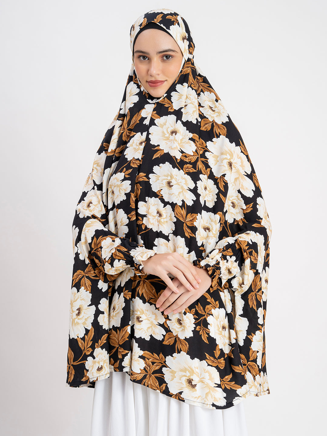SANASH Collections Floral Printed Long Sleeves Namaz Dupatta