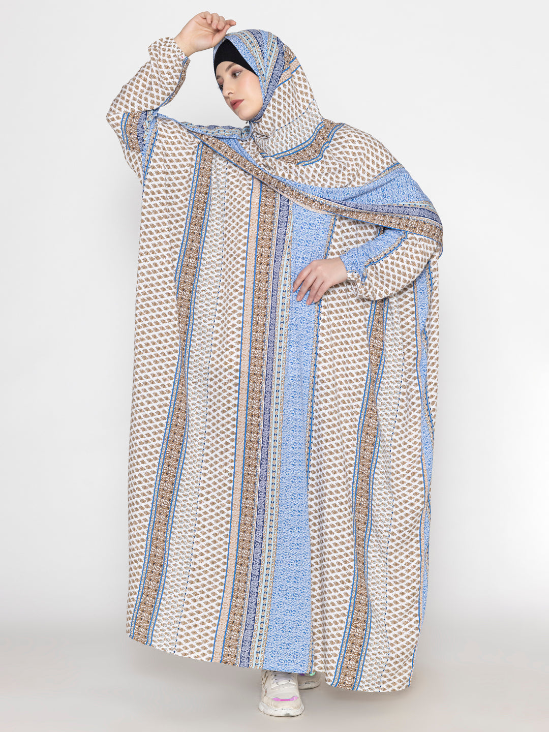 SANASH Collections Printed  Burqa With Scarf