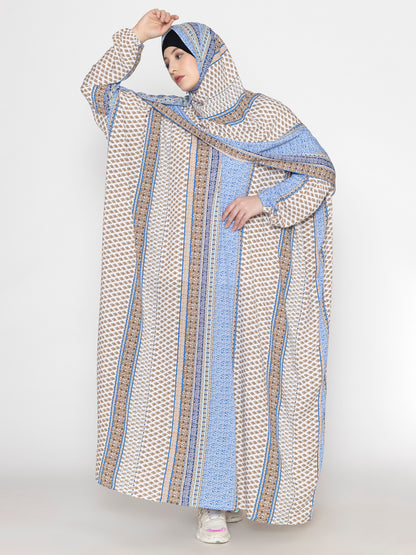 SANASH Collections Printed  Burqa With Scarf