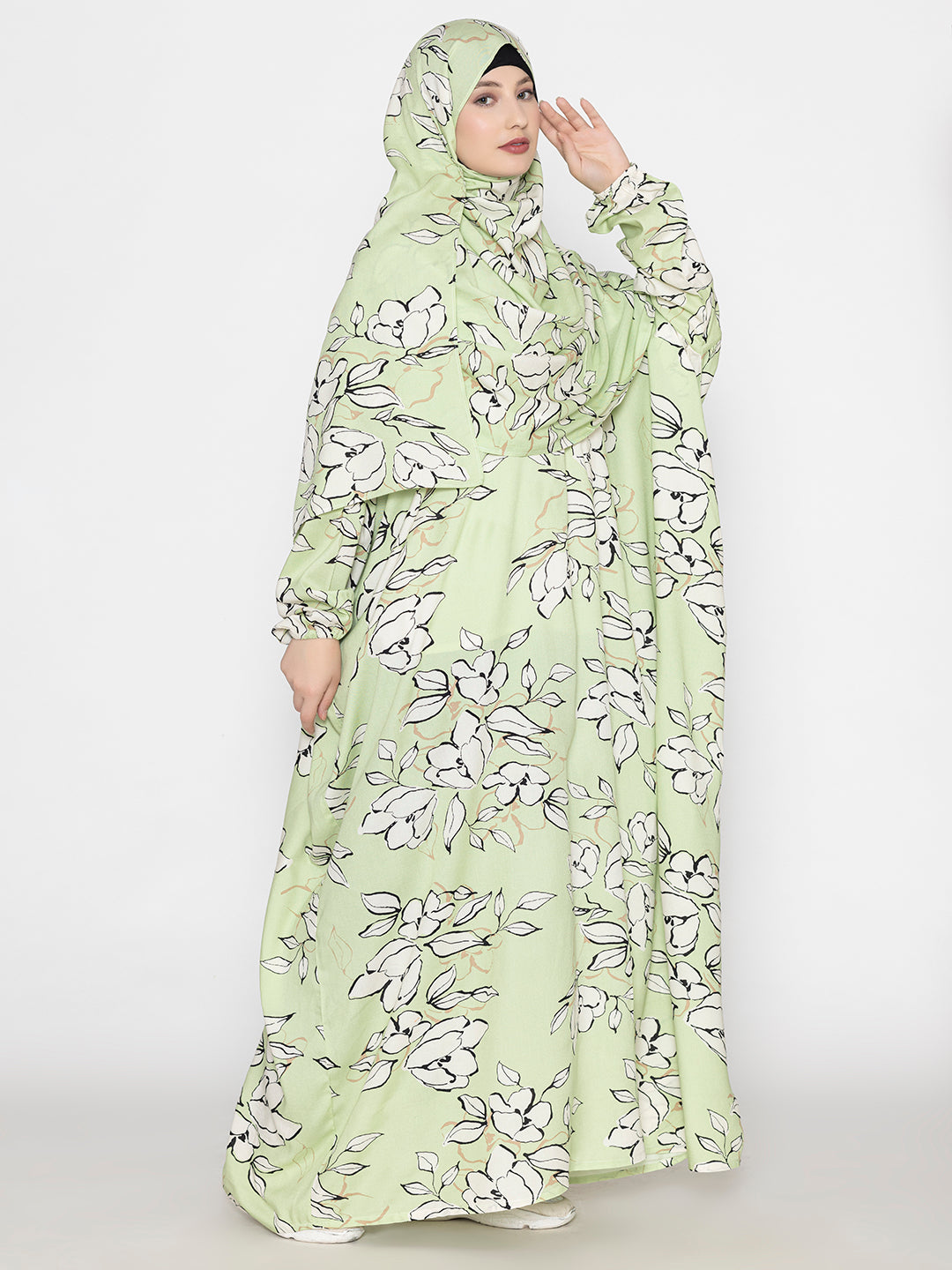 SANASH Collections Printed Round-Neck Burqa
