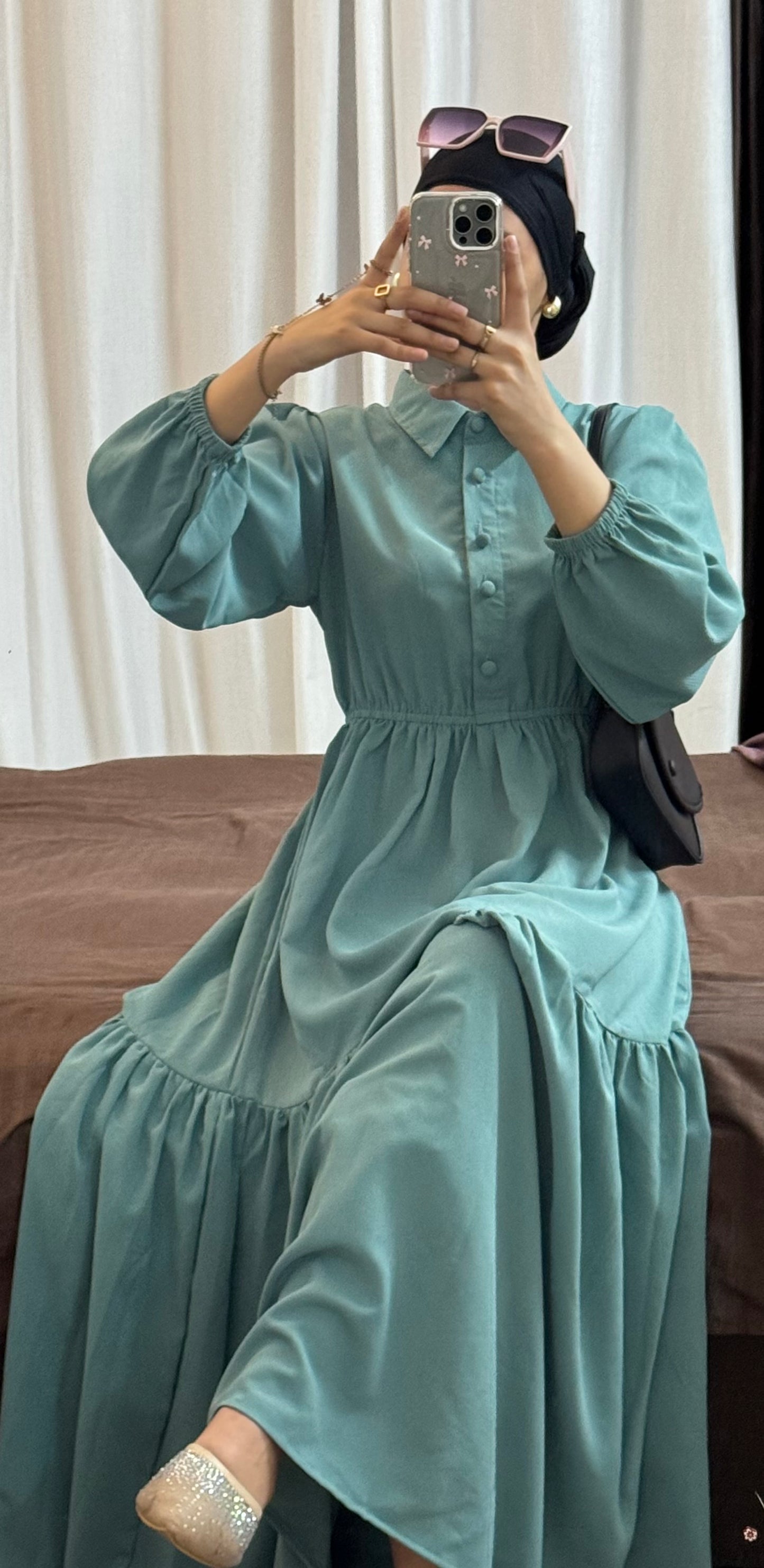 Elegant Tiered Maxi Dress – Soft Sage Green